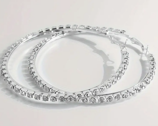 BIG BLING HOOPS Silver