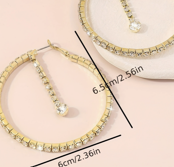 GLITZ DROP HOOPS gold